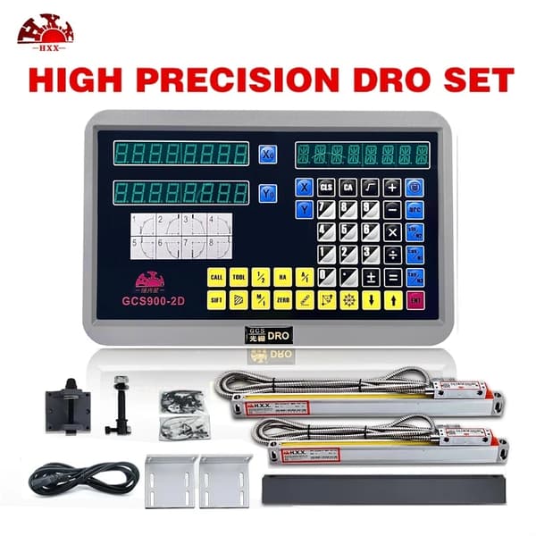 2/3 Axlar DRO-set för Fräsning, Hög Precision 0,005mm Linjär Skala, Anpassningsbar Längd 50-1000mm,GCS900-3D DRO SET