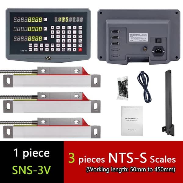 SNSNTDRO Digital avläsning, 3-axlig stöd, 0,005 mm upplösning,DRO (3ST NTS-S)