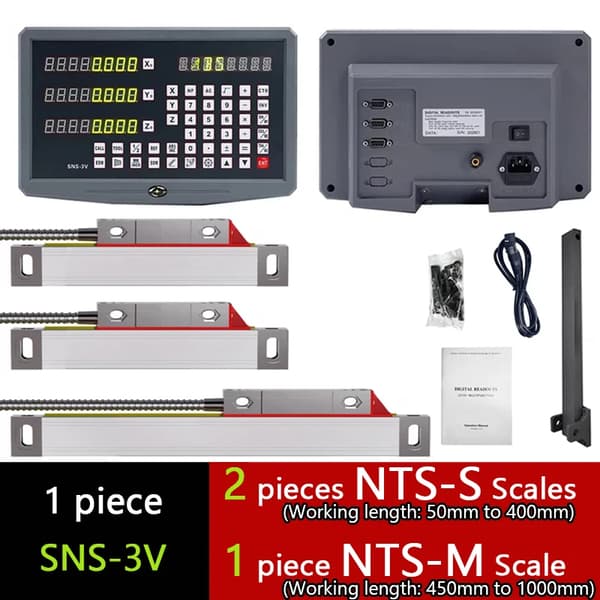 SNSNTDRO Digitaalinen näyttö, 3-akselinen tuki, 0,005 mm tarkkuus,DRO (M S S)