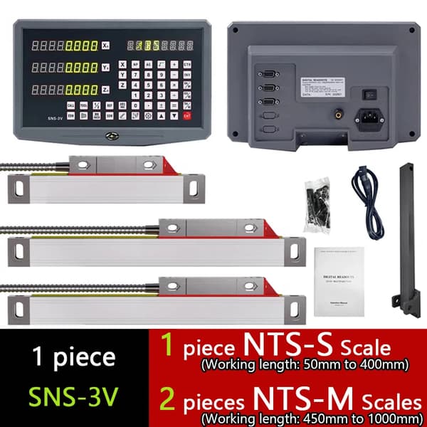 SNSNTDRO Digitaalinen näyttö, 3-akselinen tuki, 0,005 mm tarkkuus,DRO (M M S)