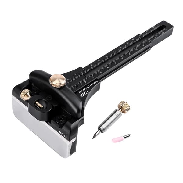 Linjetegningskriver, metrisk og imperial måling, holdbar aluminiumlegering,Sort