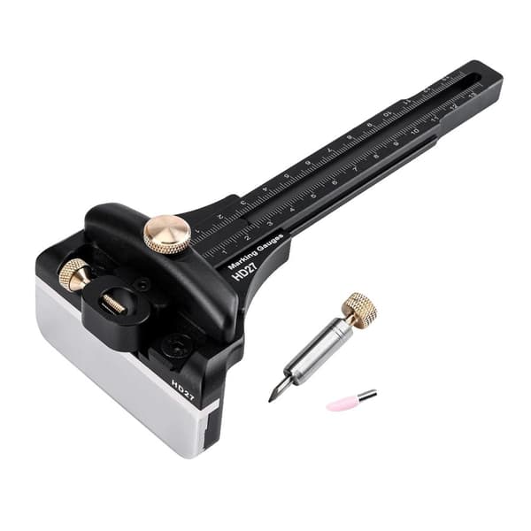 Linjetegningskriver, metrisk og imperial måling, holdbar aluminiumlegering,Sort