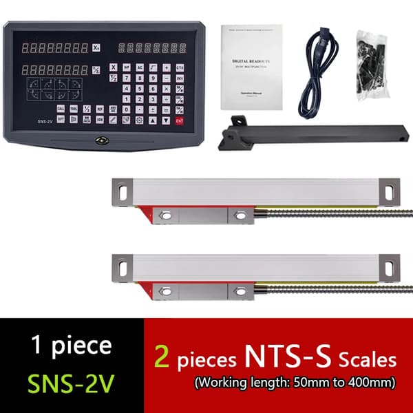 DRO 2-aksers digital læsning, NTS-S skala, NTS-M skala,DRO (2PCS NTS-S)