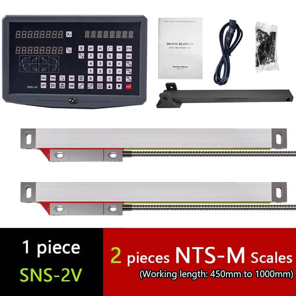DRO 2-aksers digital læsning, NTS-S skala, NTS-M skala,DRO (2PCS NTS-M)