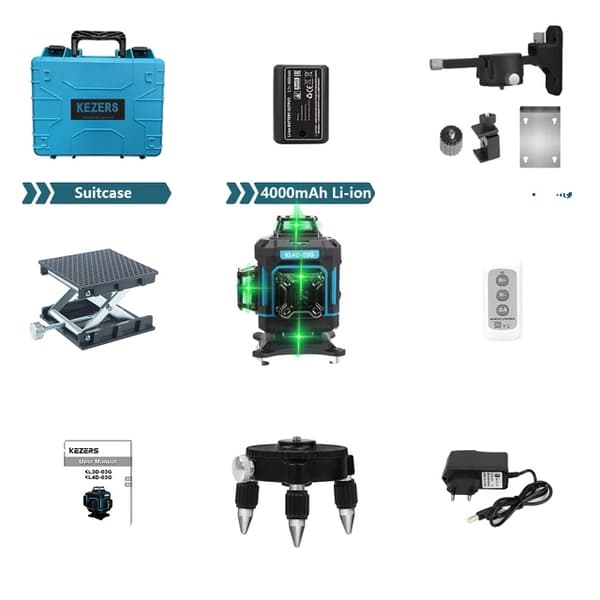 Laser-taso, 360 vihreää viivaa, itsetasaus, KL4D-03G