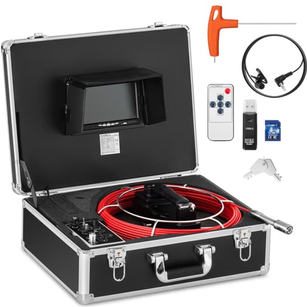 Endoskoopin diagnostinen tarkastuskamera kotelossa 12 LED TFT 7'' SD 30 m