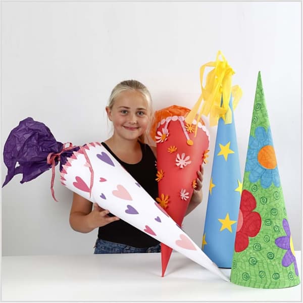 Pappstrut Vit - Jättestor! - Höjd 68 cm - 5 st