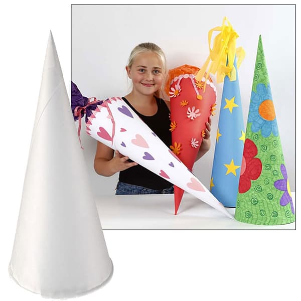 Pappstrut Vit - Jättestor! - Höjd 68 cm - 5 st