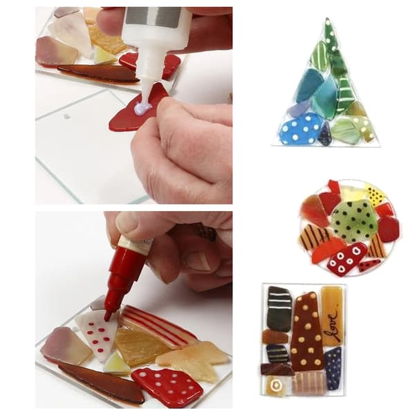 Glasplattor - 8 x 6 cm - Rektangel - 10 st