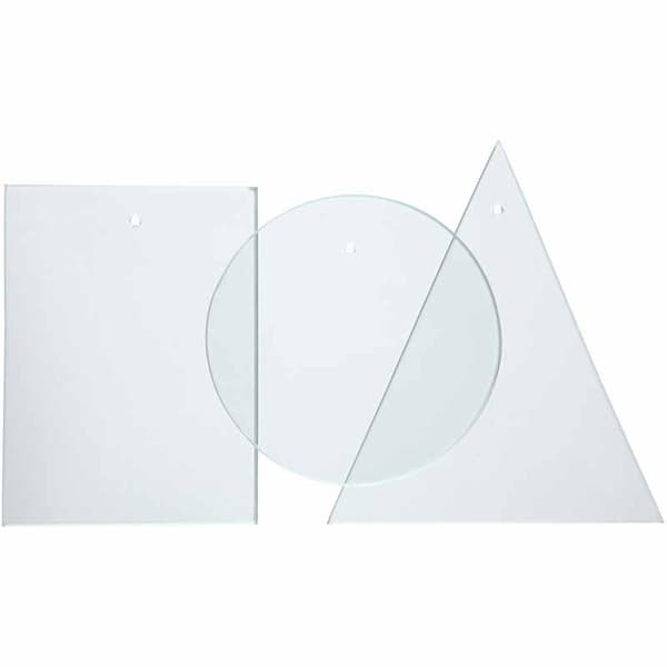 Glasplattor - 8 x 6 cm - Rektangel - 10 st
