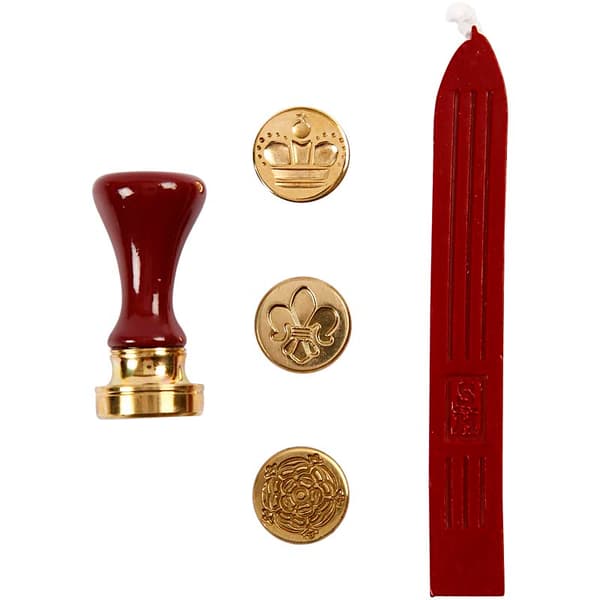 Lakk og segl, krone, blomst, fransk lilje, dia. 18 mm, 1sett/ 1 sett