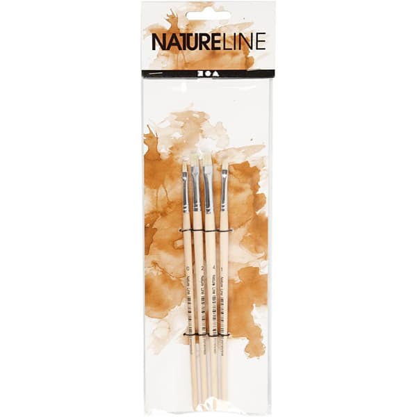 Nature Line Pensel, nr. 00-1-2-4 , , kort skaft, 4stk.