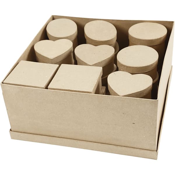 Askar olika former naturfärgade 28-pack