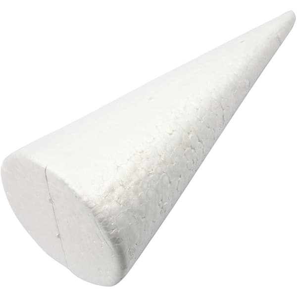 Kjegle, H: 25 cm, dia. 10 cm, hvit, 1 stk.