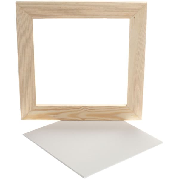 Maleplate med ramme, str. 20x20x0,3 cm, hvit, 1 stk.