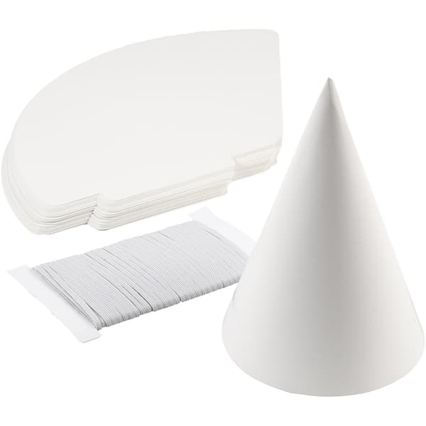 Kartonkegle, H: 23 cm, diam. 16,5 cm, 230 g, hvid, 50 stk./ 1 pk.