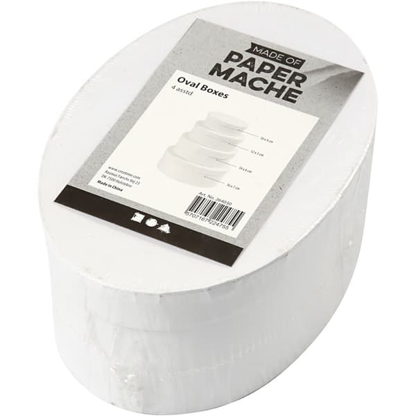 Askar Ovala av Papier-Maché 4 Storlekar