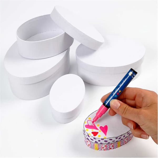Askar Ovala av Papier-Maché 4 Storlekar