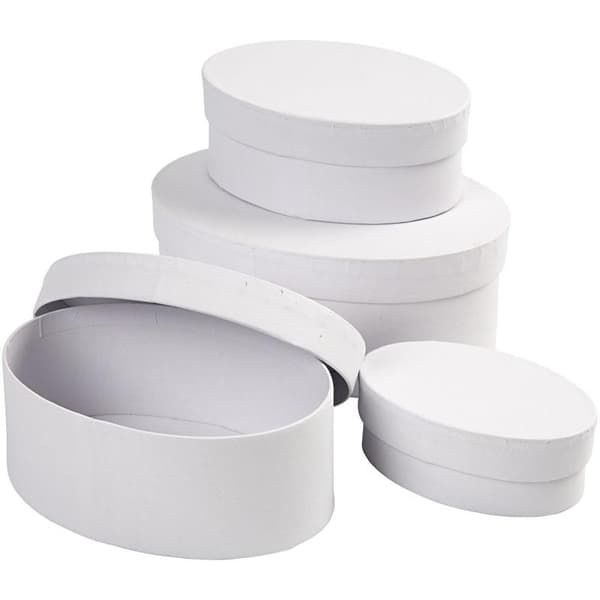 Askar Ovala av Papier-Maché 4 Storlekar