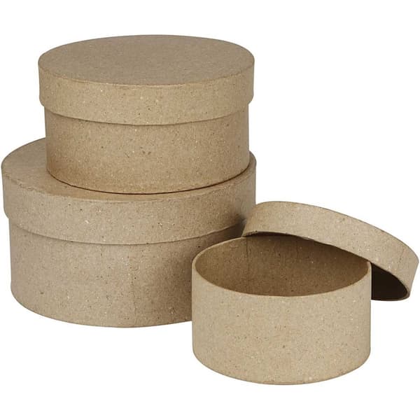 Runde Esker, H: 5+6,5+7,5 cm, dia. 10+13+16 cm, 3stk./ 1 sett