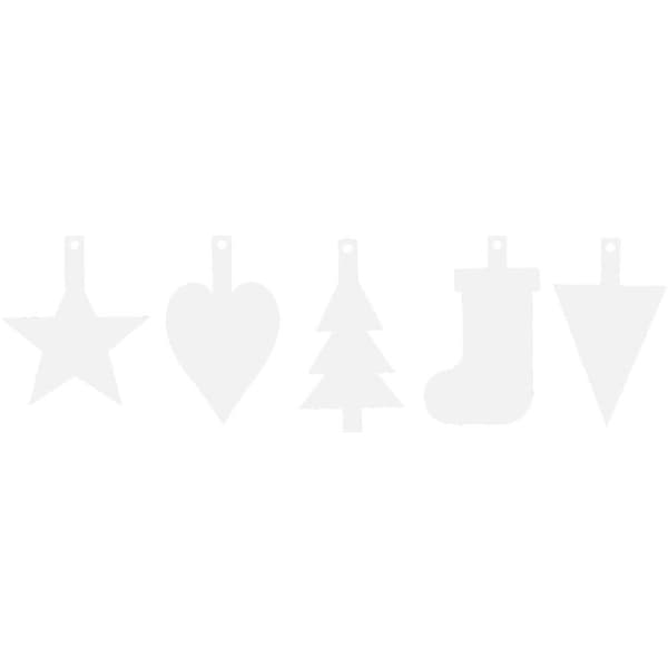 Juleoppheng, H: 23,5-26,5 cm, B: 15,5-20,5 cm, hvit, 100 stk./ 1 pk.