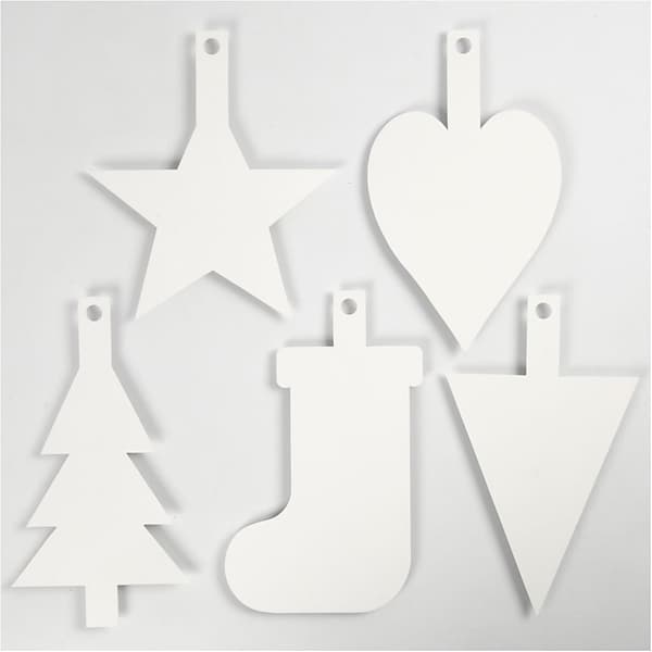 Juleoppheng, H: 23,5-26,5 cm, B: 15,5-20,5 cm, hvit, 100 stk./ 1 pk.