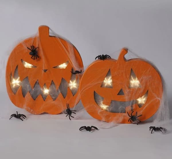 Pumpa Halloween med batteridrivet ljus 25 cm 1-pack