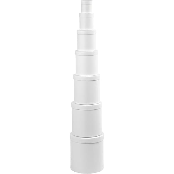 Askar runda vita olika storlekar 7-pack
