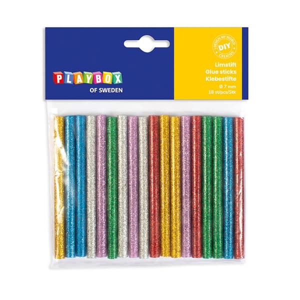 Limstift Glitter Ø 7 mm 18-p, Playbox