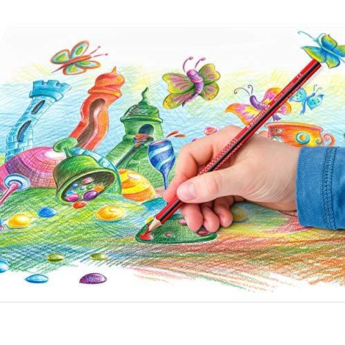 STAEDTLER Noris Color värikynä (parempi murtolujuus, kolmion muoto, viehättävä muotoilu, ergonominen pehmeä pinta, WOPEX-materiaali, bonussetti 24 loi