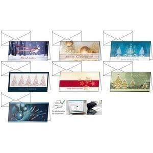 SIGEL DS029 Premium julkortsset med kuvert, DIN långt, 10 stycken, med banderole - fler mönster, Christmas Glitter, dl