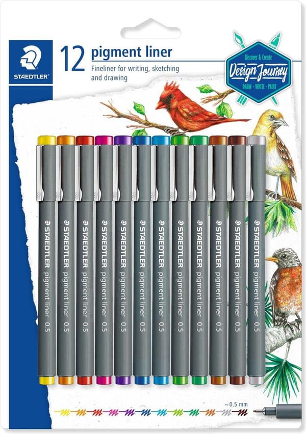 pigment liner fineliner - blister 0,5 farve 9 + 3