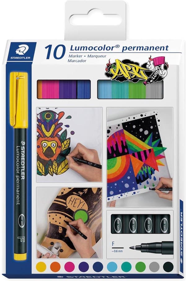 STAEDTLER Lumocolor pysyvä kynä F 318 - penaali 10 väriä