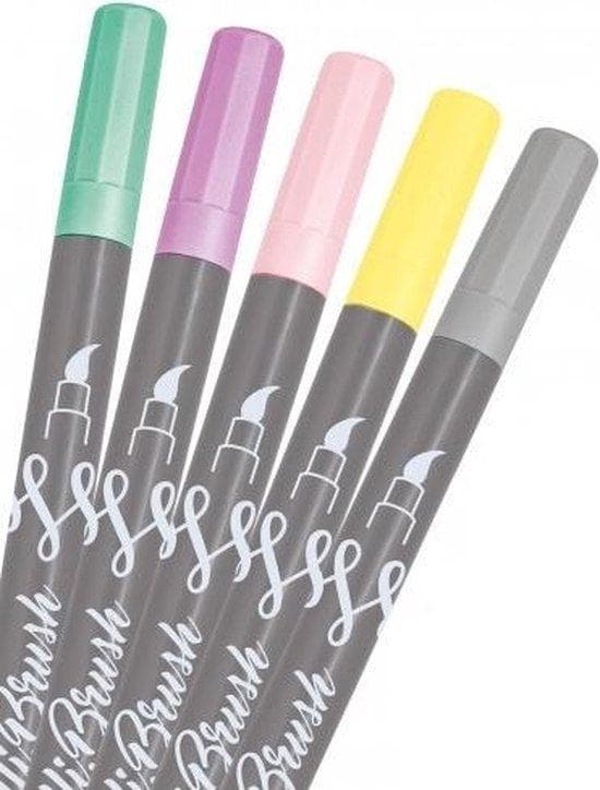 5 ONLINE® Calli.Brush Double Pastel Brush Penne assorterede farver (19079)