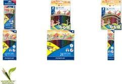 STAEDTLER Noris Colour, papkasse af 18, sekskantet, stribet design, ergonomisk blød overflade, - 1 stk (185 C18)