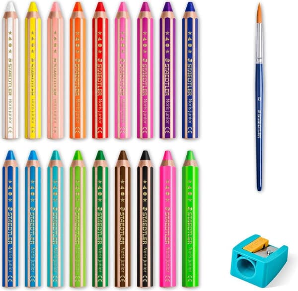STAEDTLER Noris Junior - 3-i-1 färgpenna - set 18 st