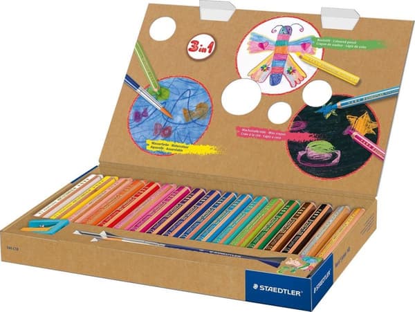 STAEDTLER Noris Junior - 3-i-1 färgpenna - set 18 st