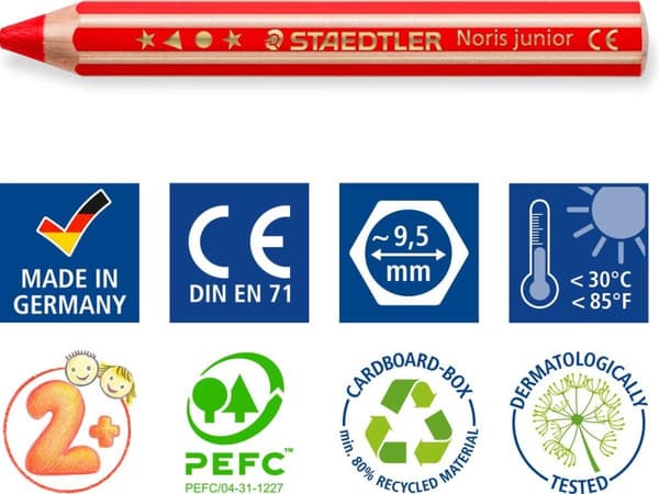 STAEDTLER Noris Junior - 3-i-1 färgpenna - set 18 st