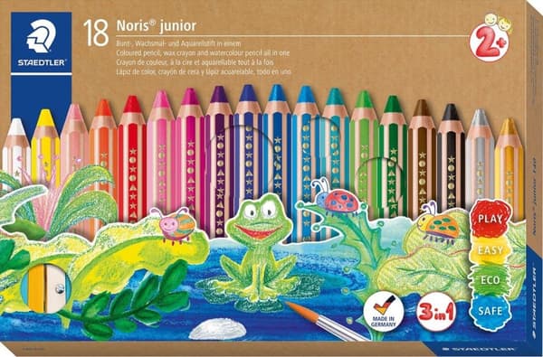 STAEDTLER Noris Junior - 3-i-1 färgpenna - set 18 st