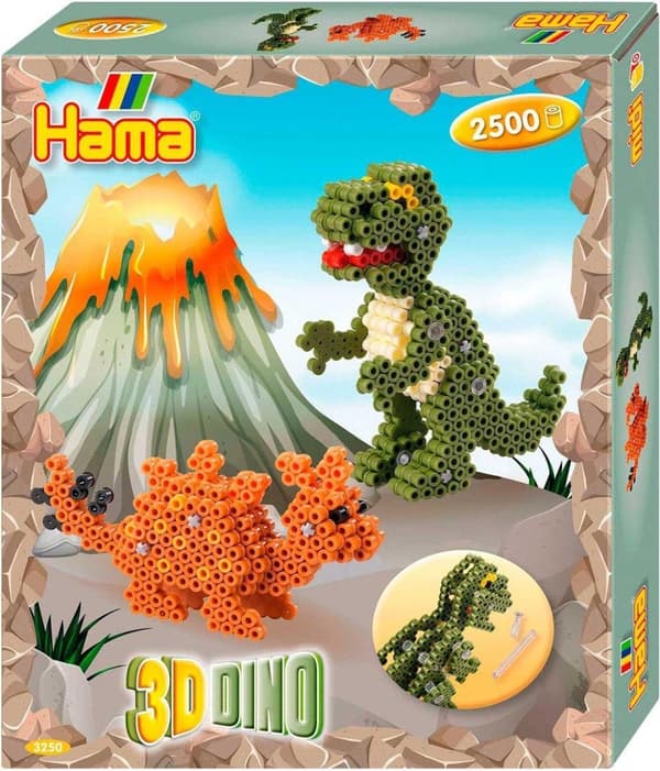 Hama Ironing Beads 3D Dino -setti 2500 kpl