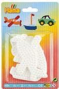 Hama "Car, Sailboat, Plane" -levyt, läpipainopakkaus midisulakehelmille, 1 kpl auto (311), purjevene (333) - 1 kpl (00004576)