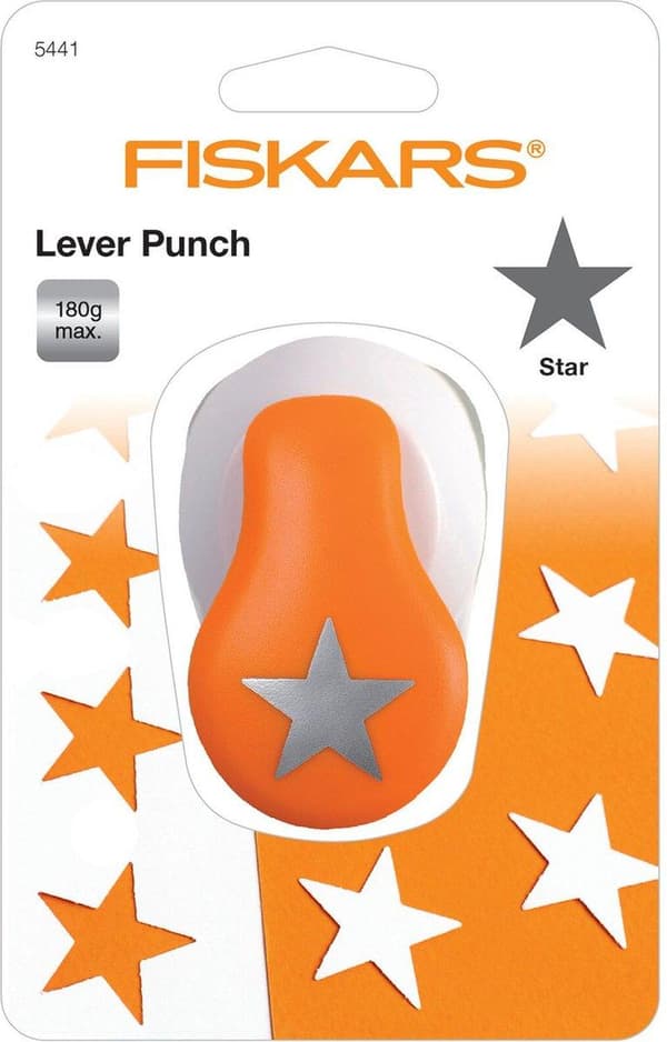 FISKARS motivstans M "Star", vit / orange Spakstans för design av gratulationskort, inbjudningskort - 1 st (5441)