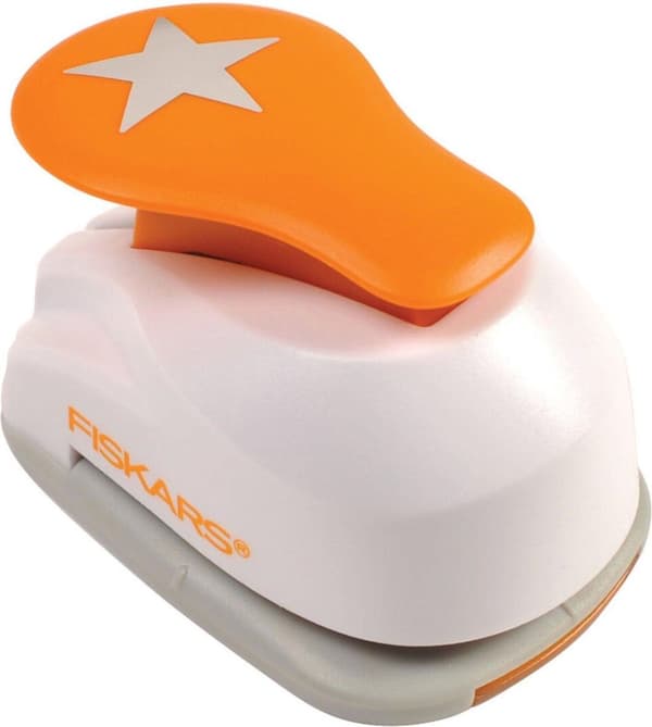 FISKARS motivstans M "Star", vit / orange Spakstans för design av gratulationskort, inbjudningskort - 1 st (5441)