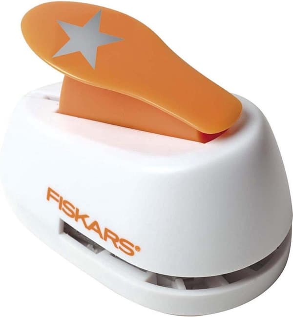 FISKARS motivstans M "Star", vit / orange Spakstans för design av gratulationskort, inbjudningskort - 1 st (5441)