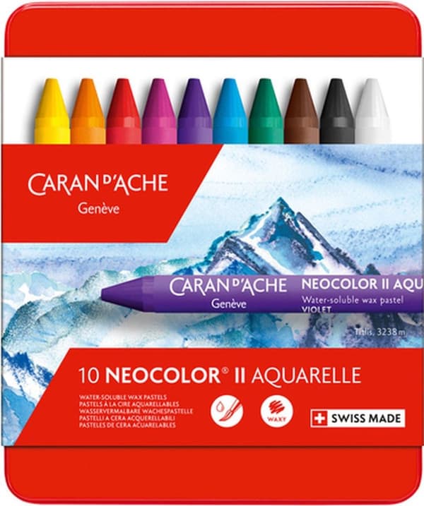 Caran d-Ache NEOCOLOR II 10's Wax Pastell Hard Blue - Flerfärgad 10 st (7500.310)