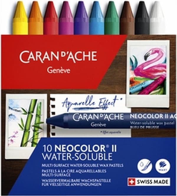 Caran d-Ache NEOCOLOR II 10's Wax Pastell Hard Blue - Flerfärgad 10 st (7500.310)