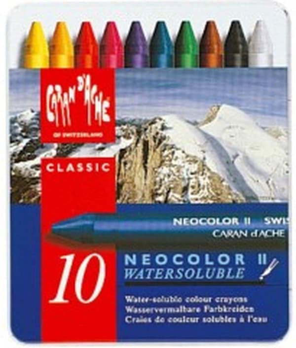 Caran d-Ache NEOCOLOR II 10's Wax Pastell Hard Blue - Flerfärgad 10 st (7500.310)