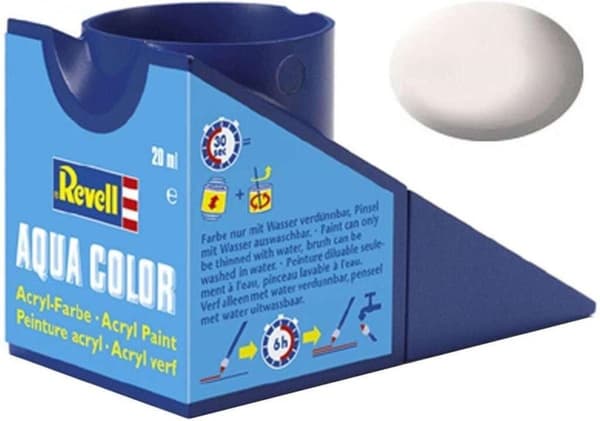 Revell 36105 aqua farve hvid (mat) farvekode: 05 RAL farvekode: 9001 dåse 18 ml (36105)
