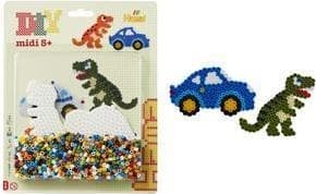 Hama pärlor midi "Car/Dinosaur", blisterdiameter på pärlor midi: 5,0 mm, - 1 st (00004215)