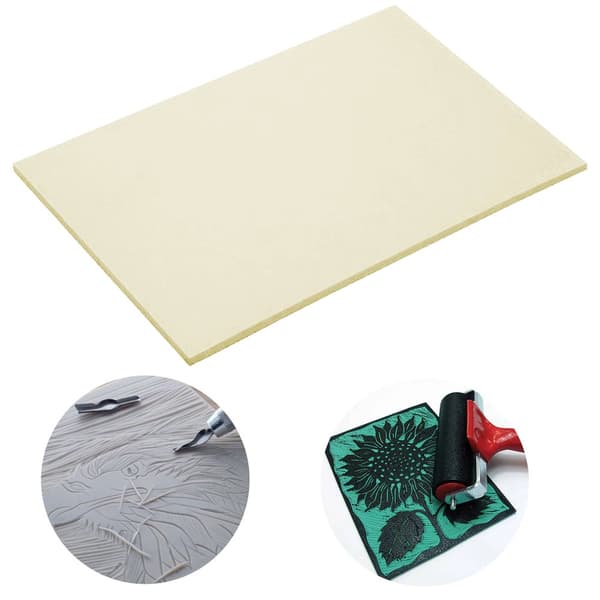 Linoleum SOFT levy linoleikkatulostukseen Essdee SoftCut BEIGE ecru 21x15cm